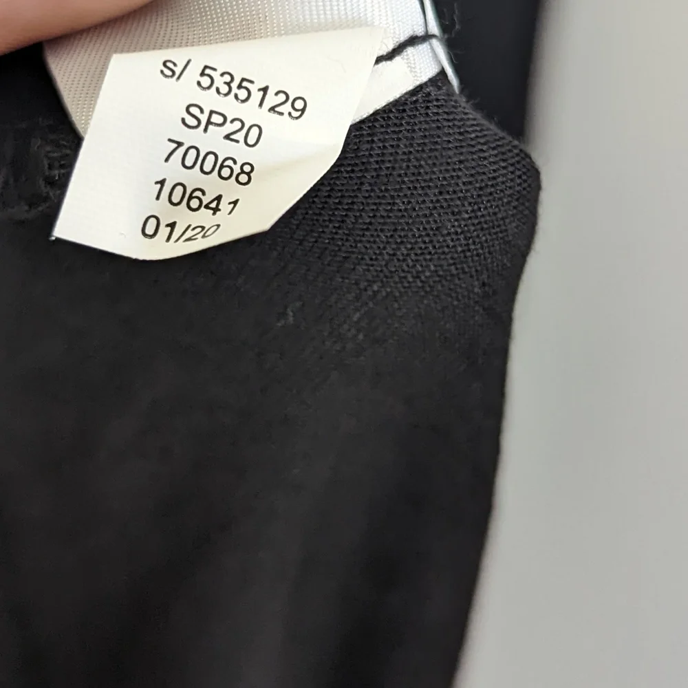 LOFT Black Midi Dress with Puff Sleeves - Picture 3 of 7